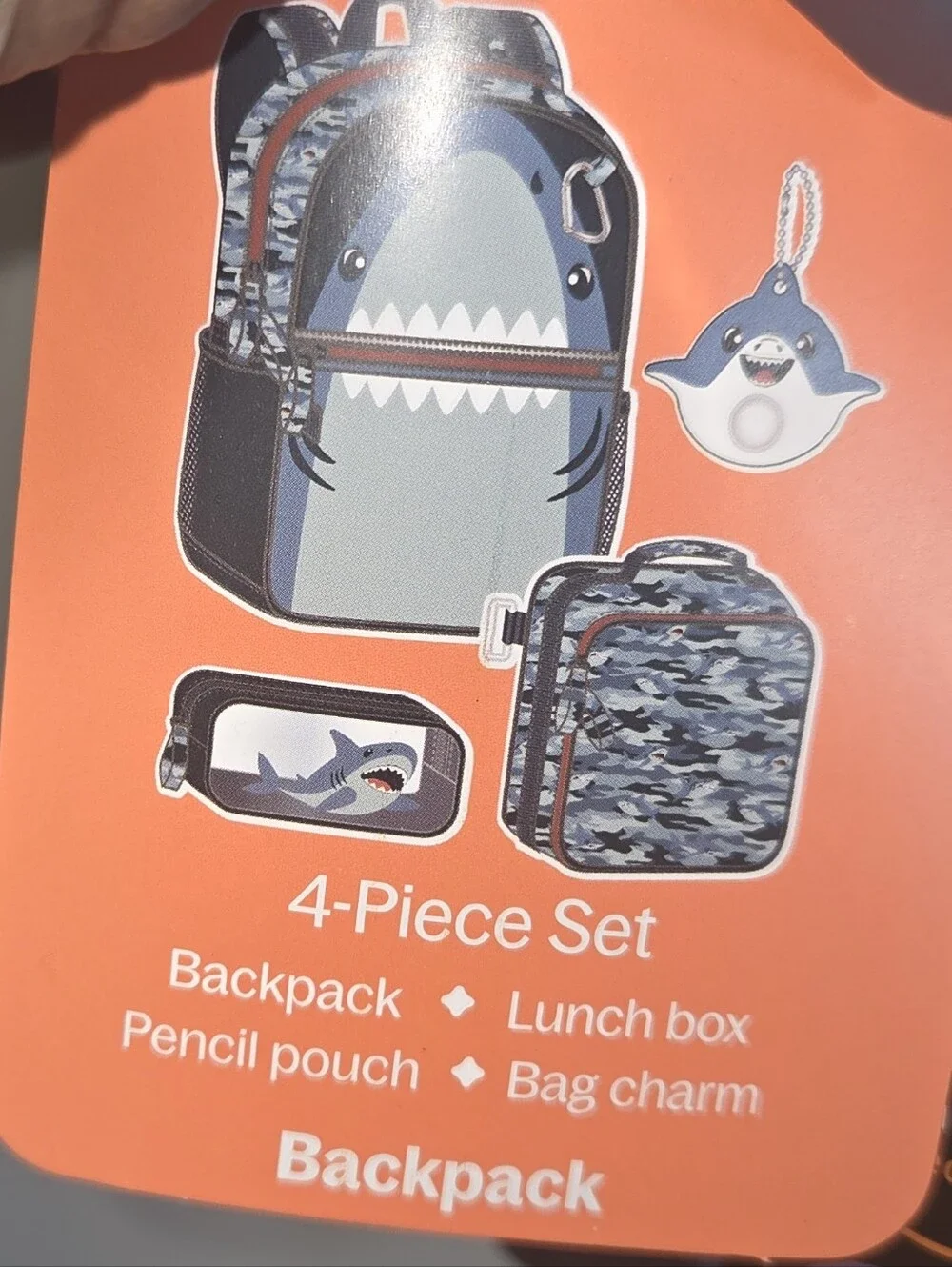 Kids Shark Backpack and Lunch Set - Blue